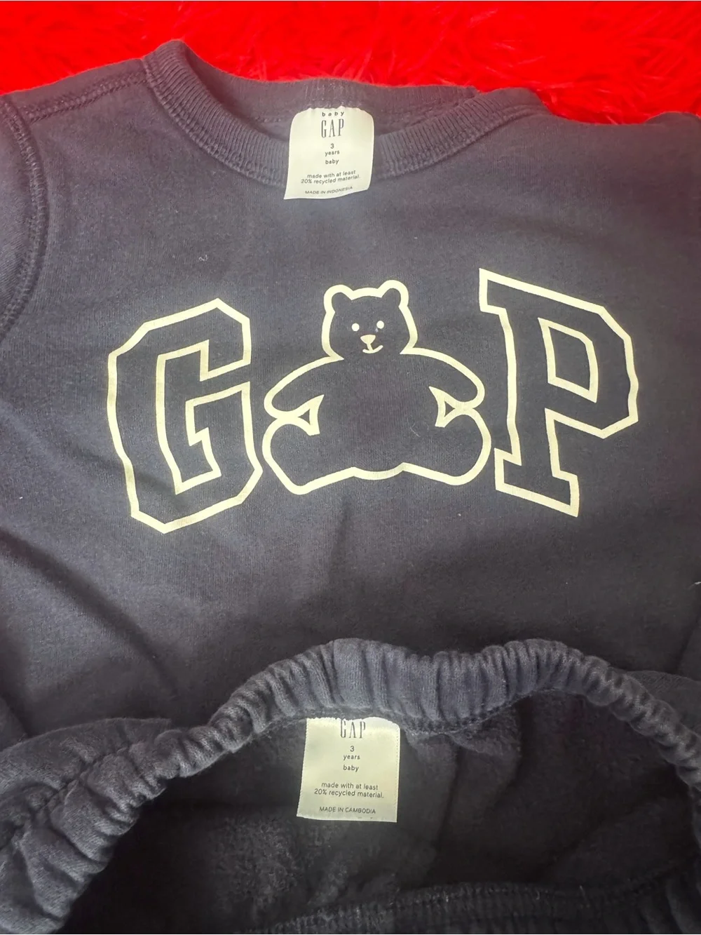GAP Kids Navy Bear Logo Sweatshirt & Pants